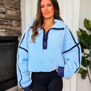 Free People Women's Mountain High Shine Half Zip Fleece Sz. XSmall